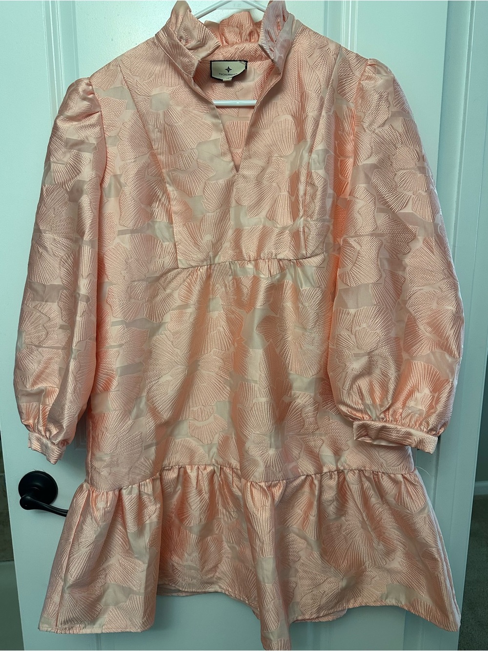 Tuckernuck Bellini Fil Coupé Palmerston Dress Peachy Pink Mini - Size M